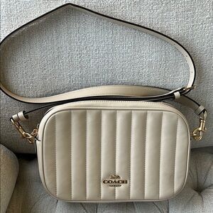 Coach Cream Vertical Quilted Crossbody Bag